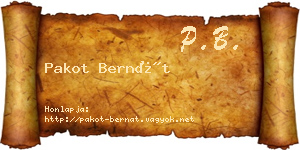 Pakot Bernát névjegykártya